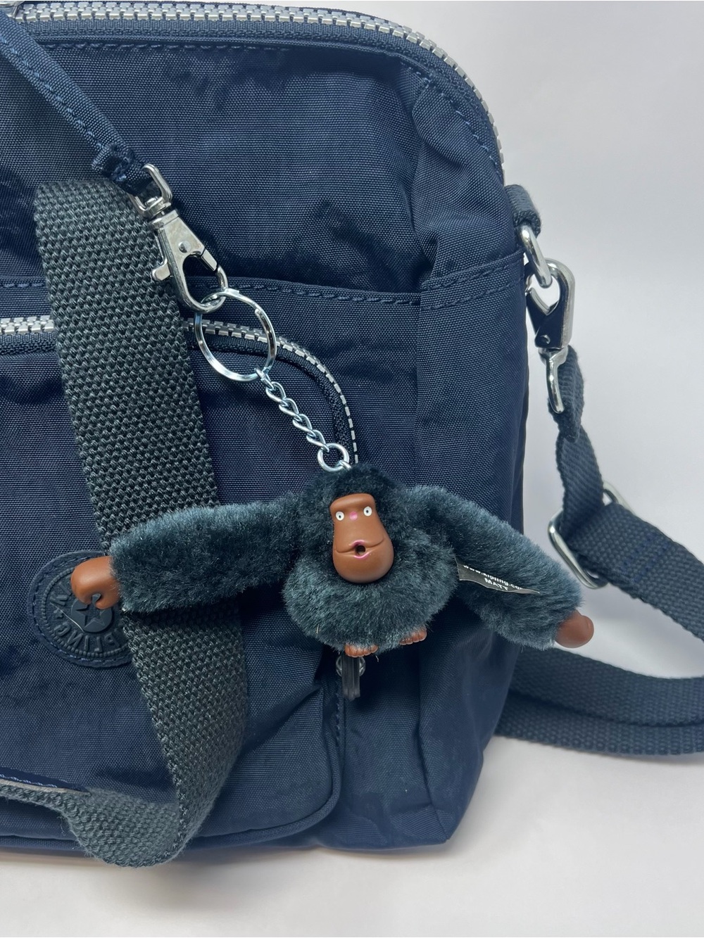 Kipling Defea True Blue Nylon Convertible Crossbody Bag Zip Top - Picture 4 of 11
